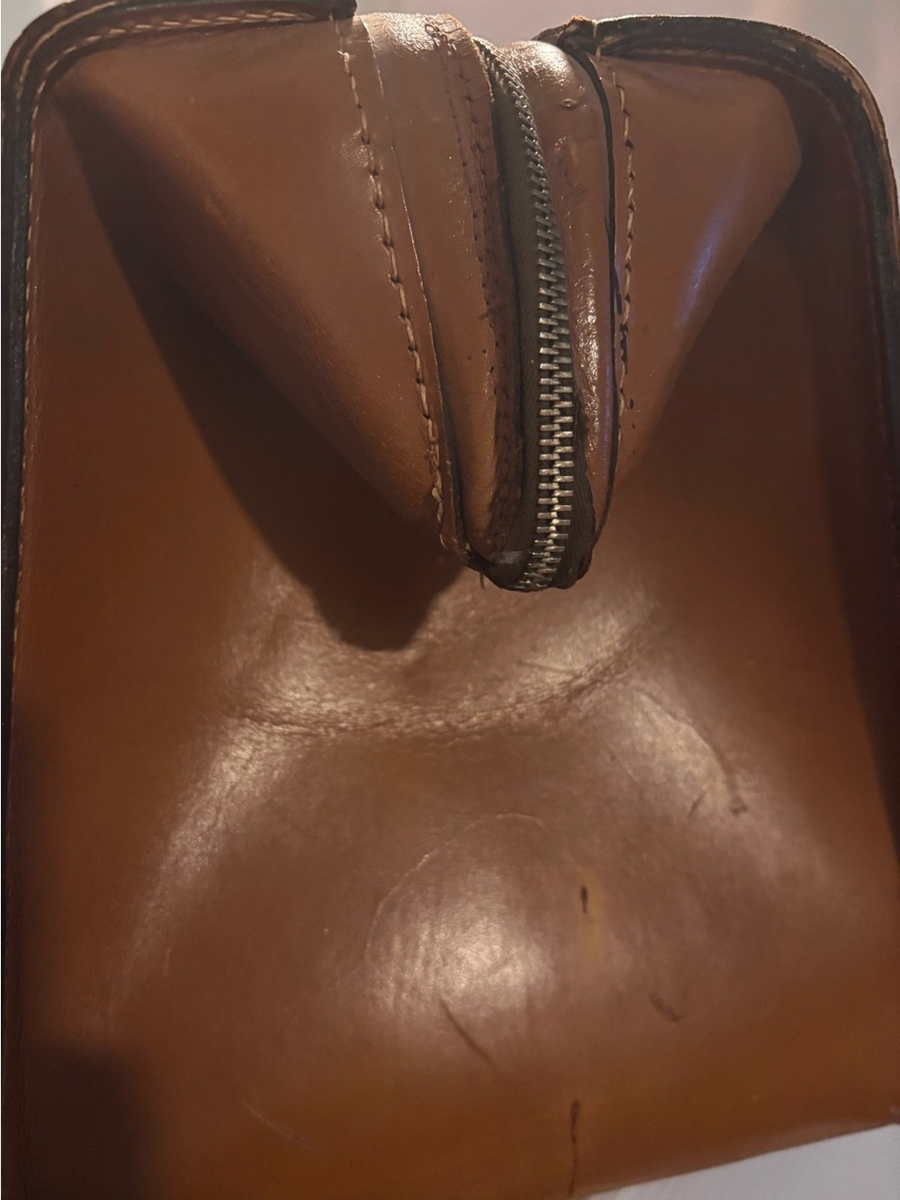 Vintage 1940s/1950s McBrine Baggage Tan Train Case Overnight Luggage 18" - Picture 2 of 8
